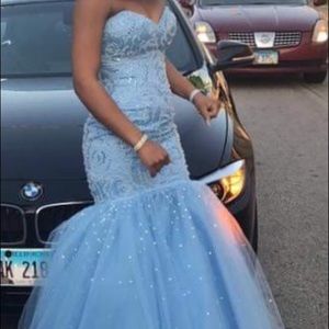 Mori lee Baby blue mermaid dress